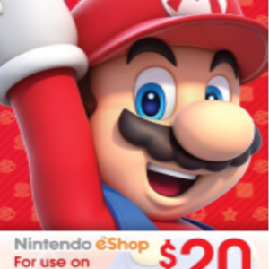 NINTENDO $20 ESHOP CARD USD - NINTENDO SWITCH/3DS/WIIU - KEY (USA)