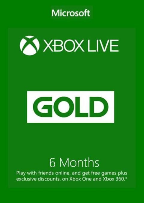 6 MONTH XBOX LIVE GOLD MEMBERSHIP CARD – KEY (GLOBAL)